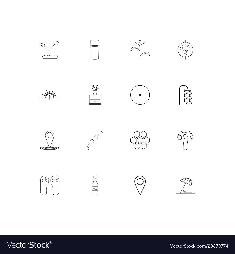 Nature linear thin icons set outlined simple