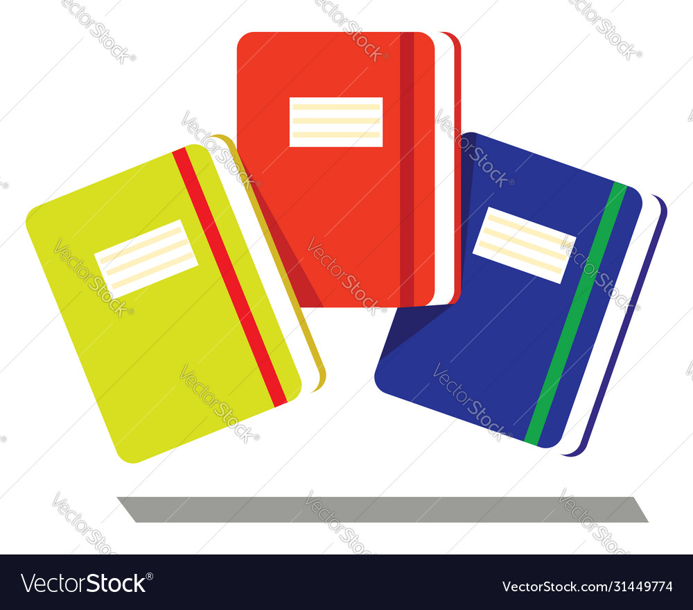 Notebooks on white background
