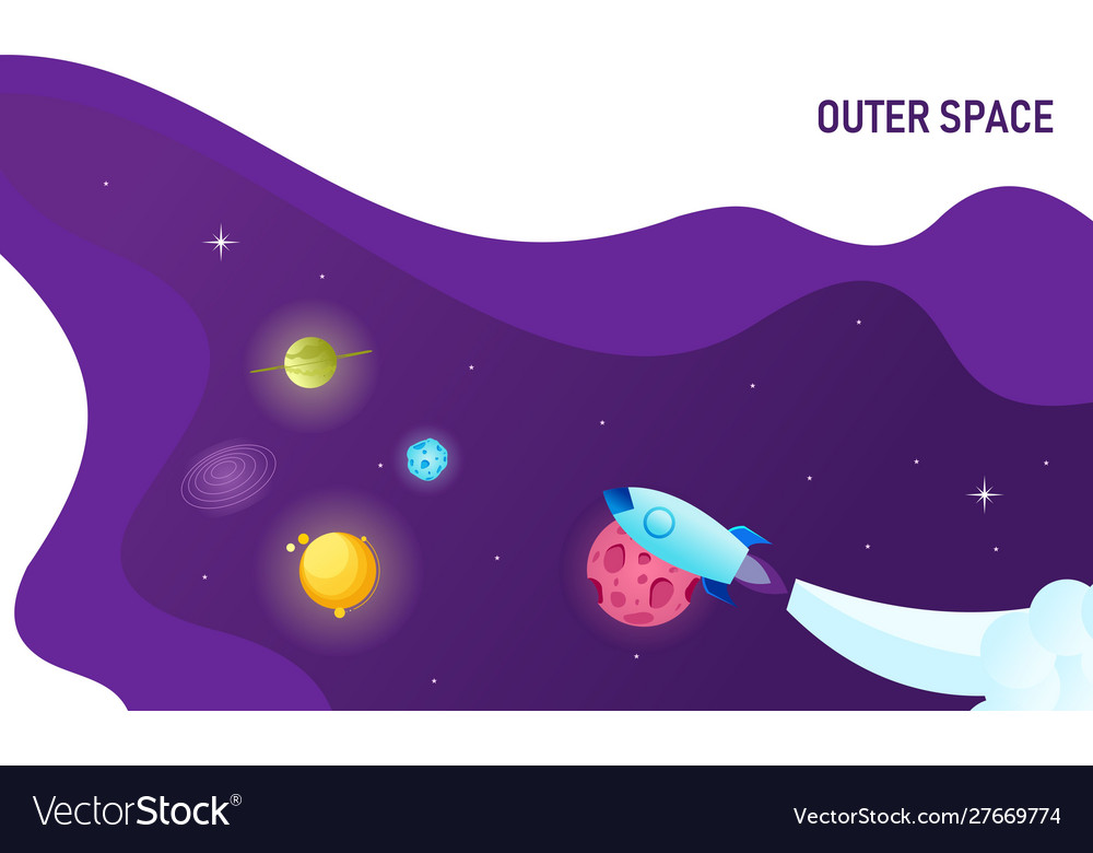 Outer space with abstract shap