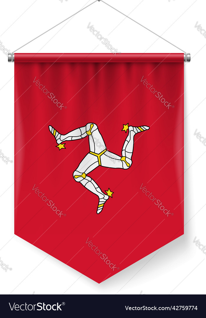 Pennant Flagge von isle man vector image Pennant Flagge von isle man