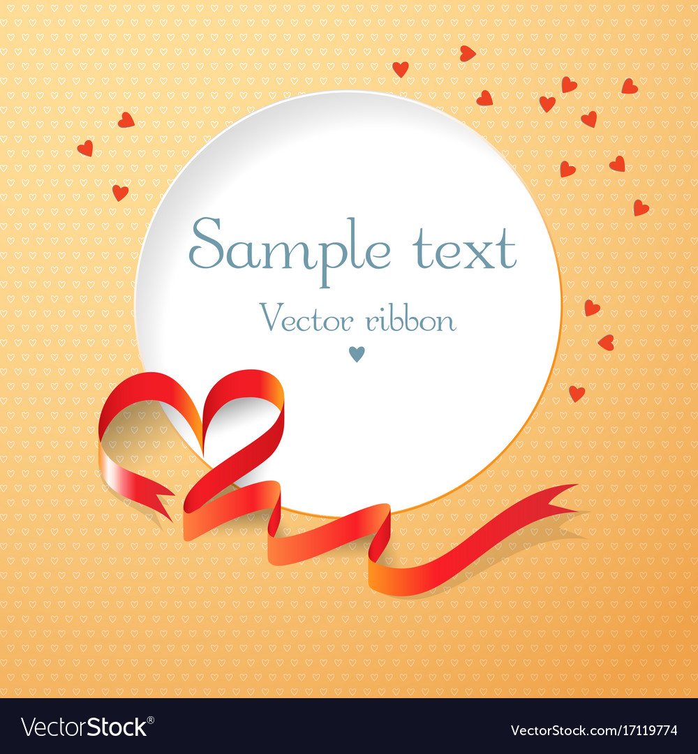 Postcard with red ribbon Royalty Free Vector Image