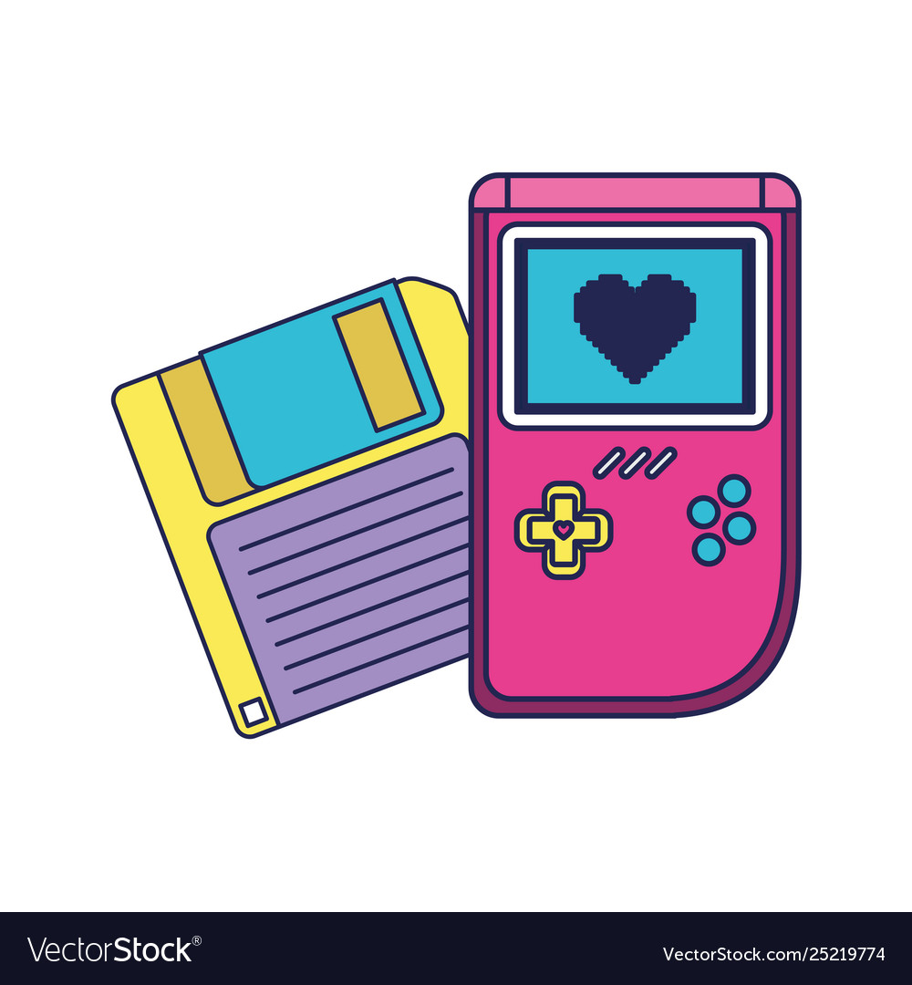 Retro floppy disk with handle video game