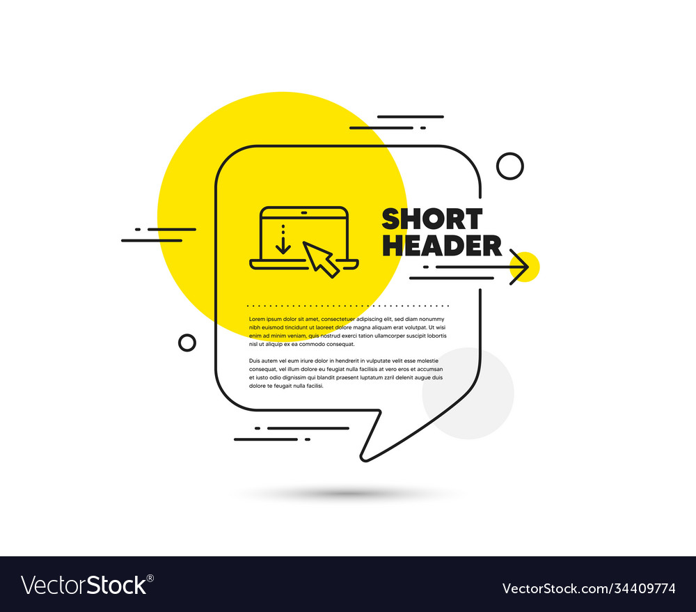 Scroll down laptop line icon scrolling screen vector image Scroll down laptop line icon scrolling screen