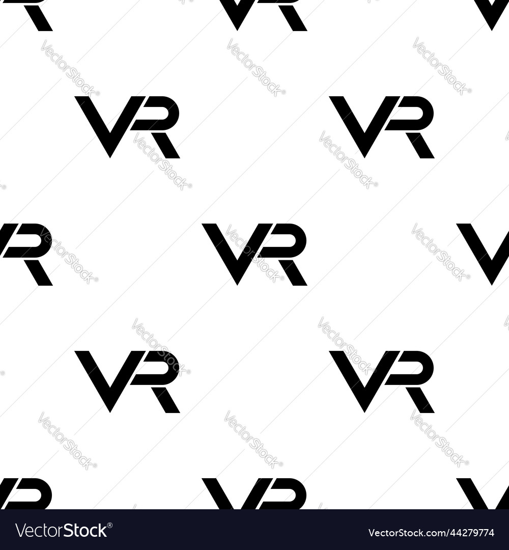 Seamless modern pattern with vr logos