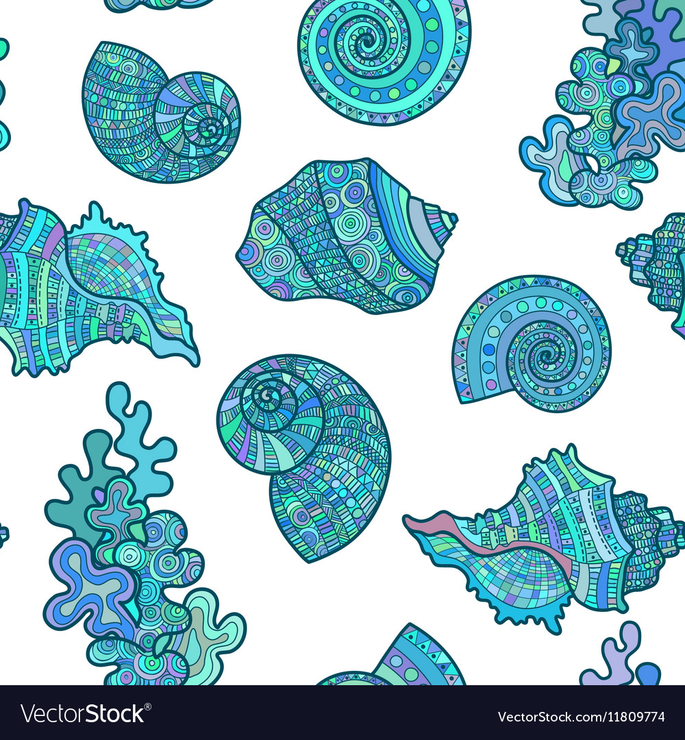 Seamless pattern sea shell