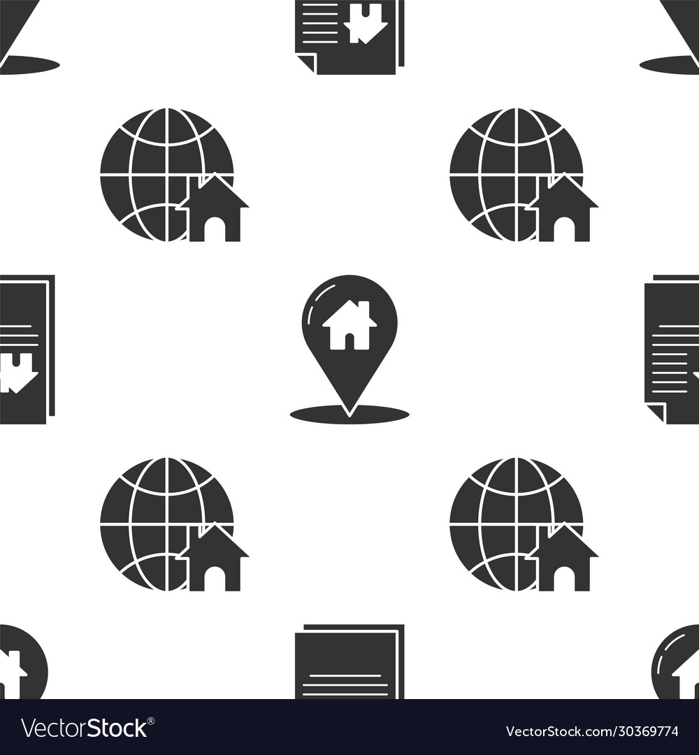 Set house contract map pointer vector image Set house contract map pointer