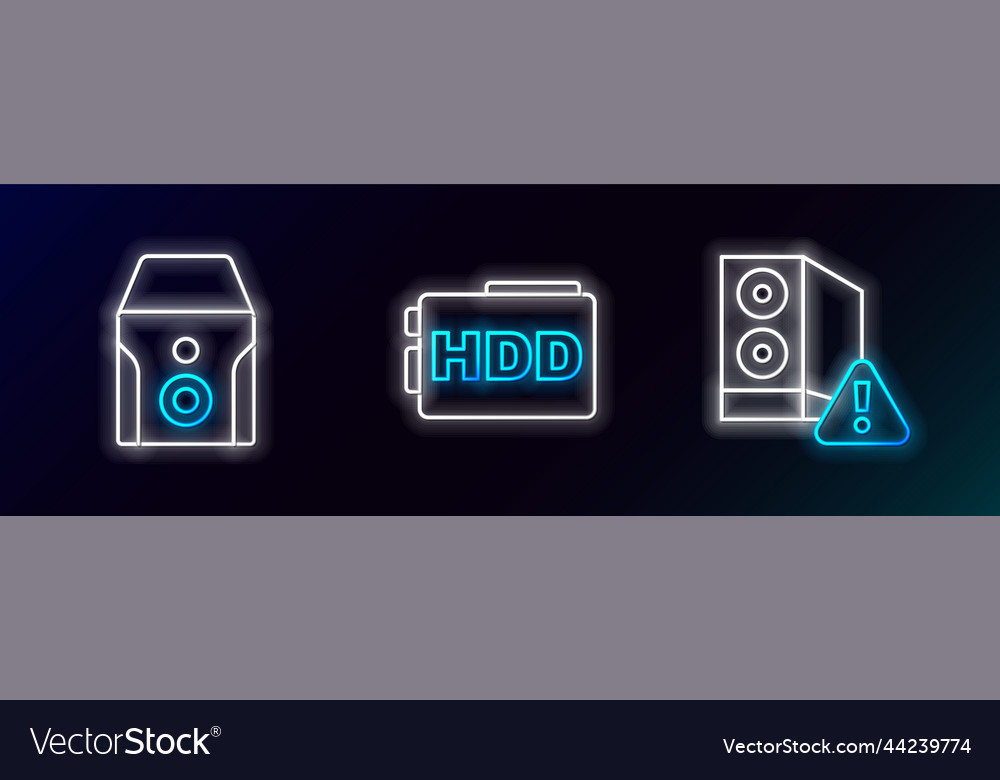 Set Line Case von Computer ununterbrechliche Leistung vector image Set Line Case von Computer ununterbrechliche Leistung