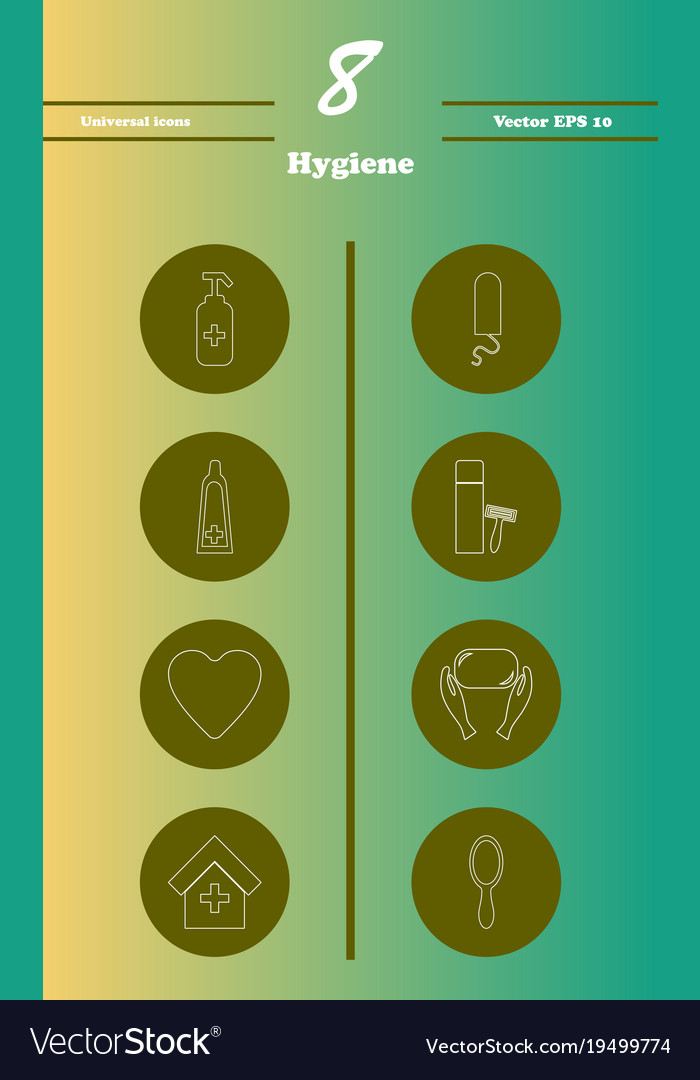 set line icons of hygiene theme royalty free vector image line theme free