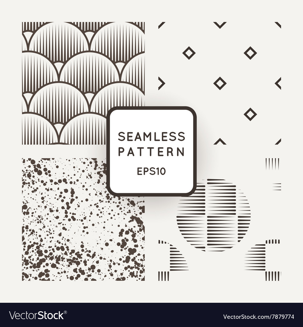 Set of seamless geometric patterns lines