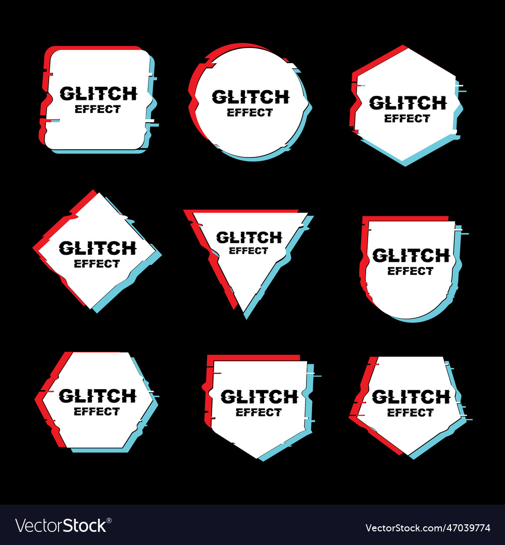 Simple frame with glitch effect set