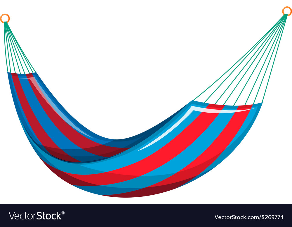 Swing bed in red and blue colors