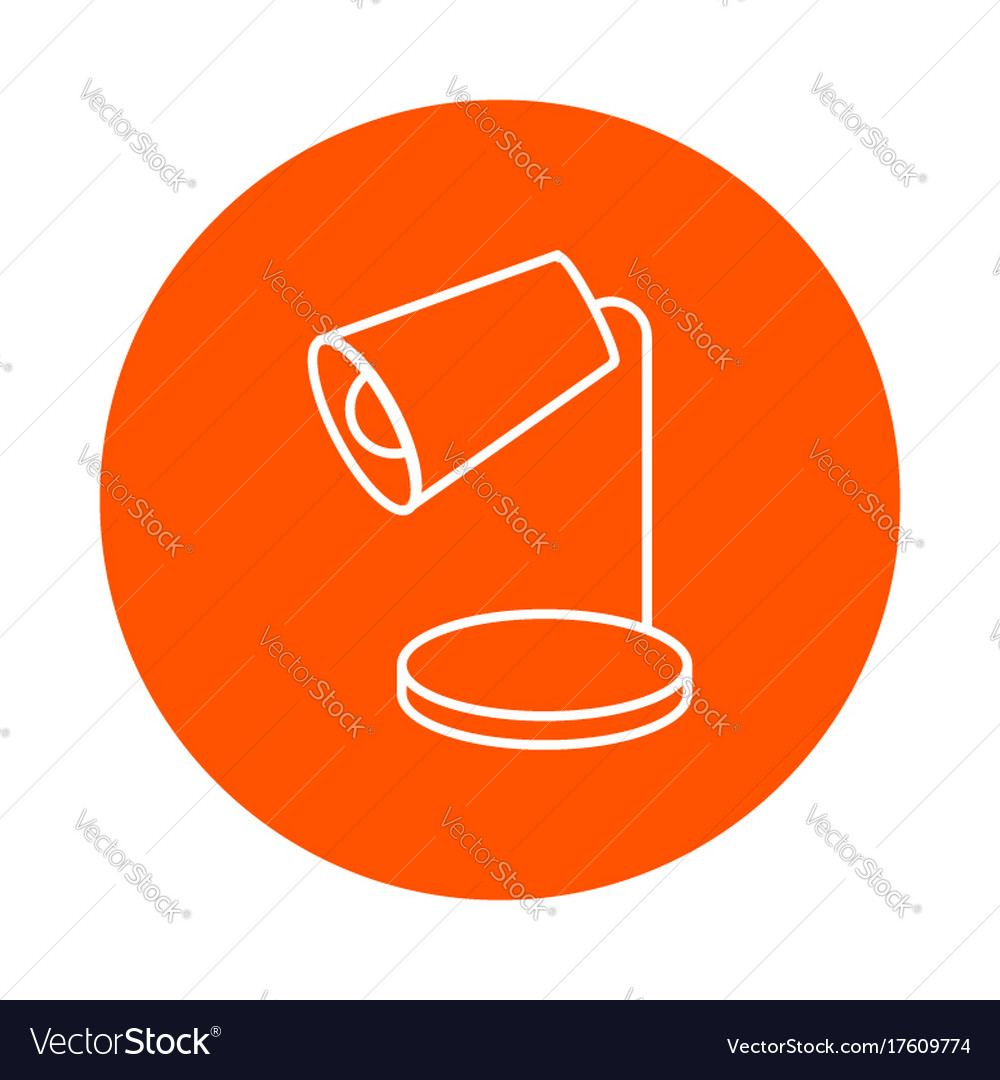 Table lamp round line icon simple color