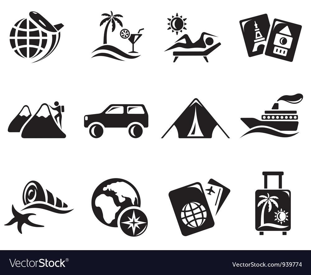 Vacation icons Royalty Free Vector Image - VectorStock