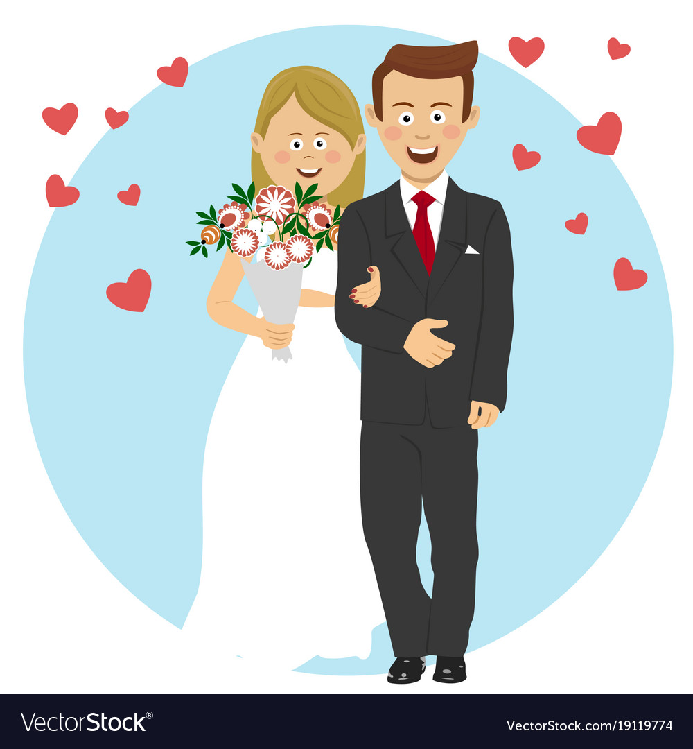 Young Bride And Groom Wedding Concept Royalty Free Vector