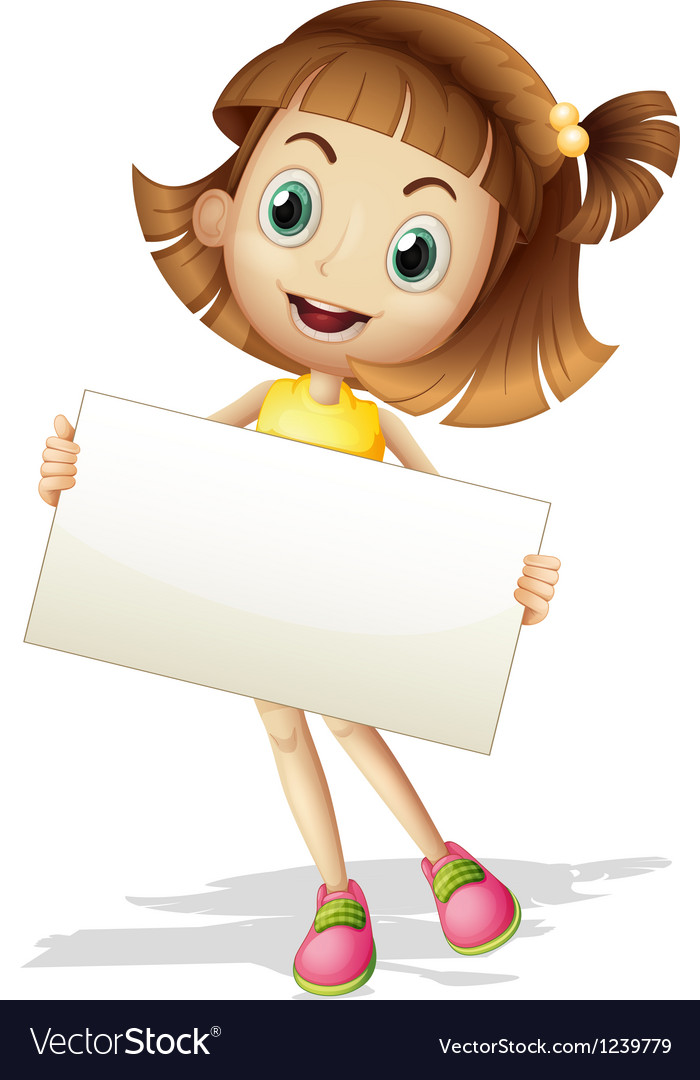 A girl with card board Royalty Free Vector Image