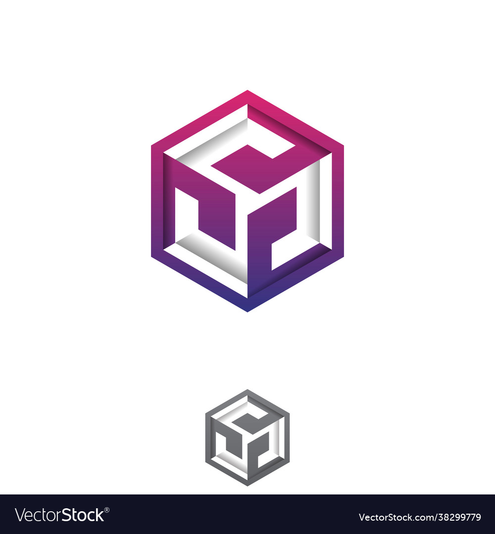 Abstract colorful hexagon tech design