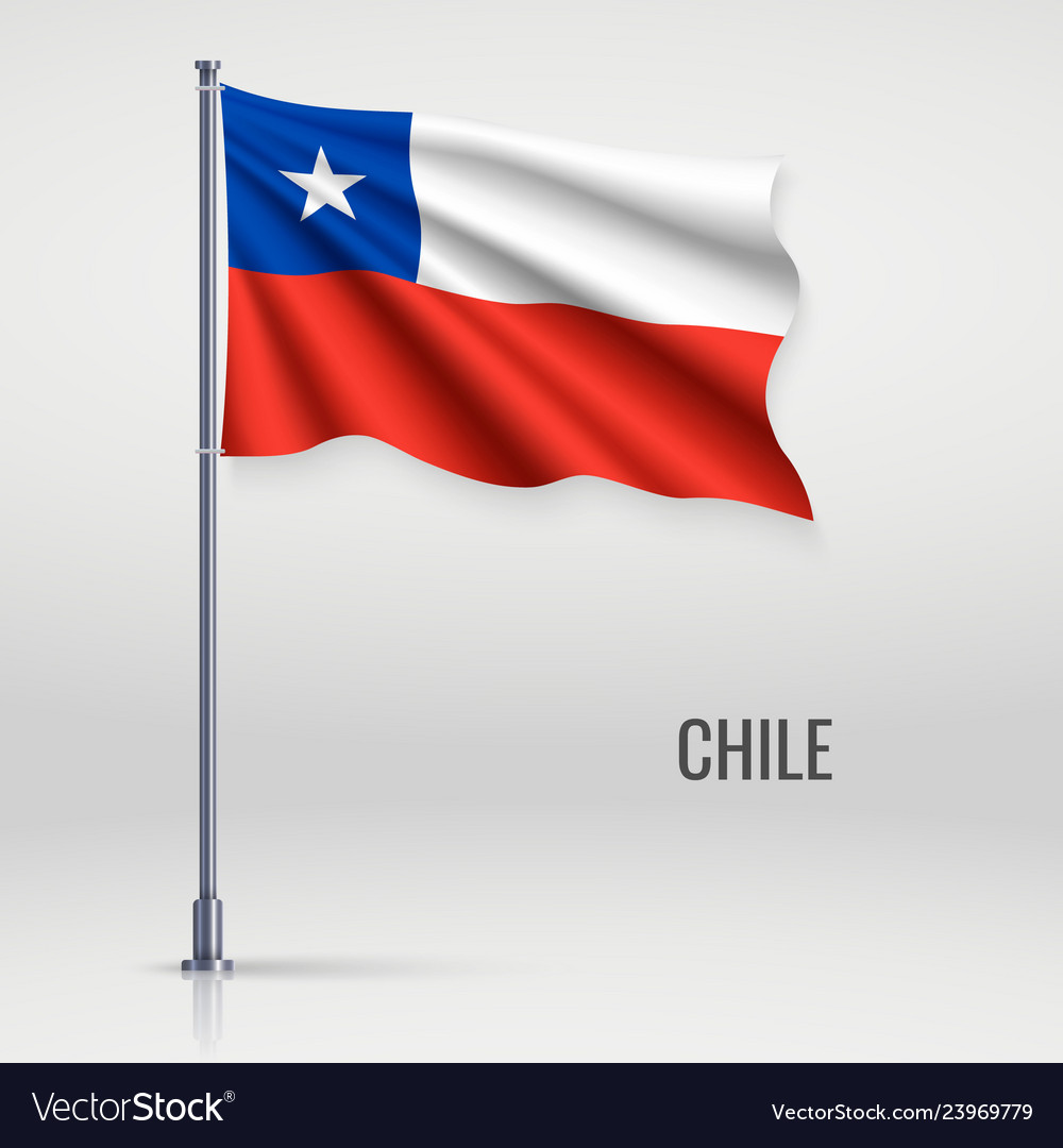 Chilean Flag on Flagpole