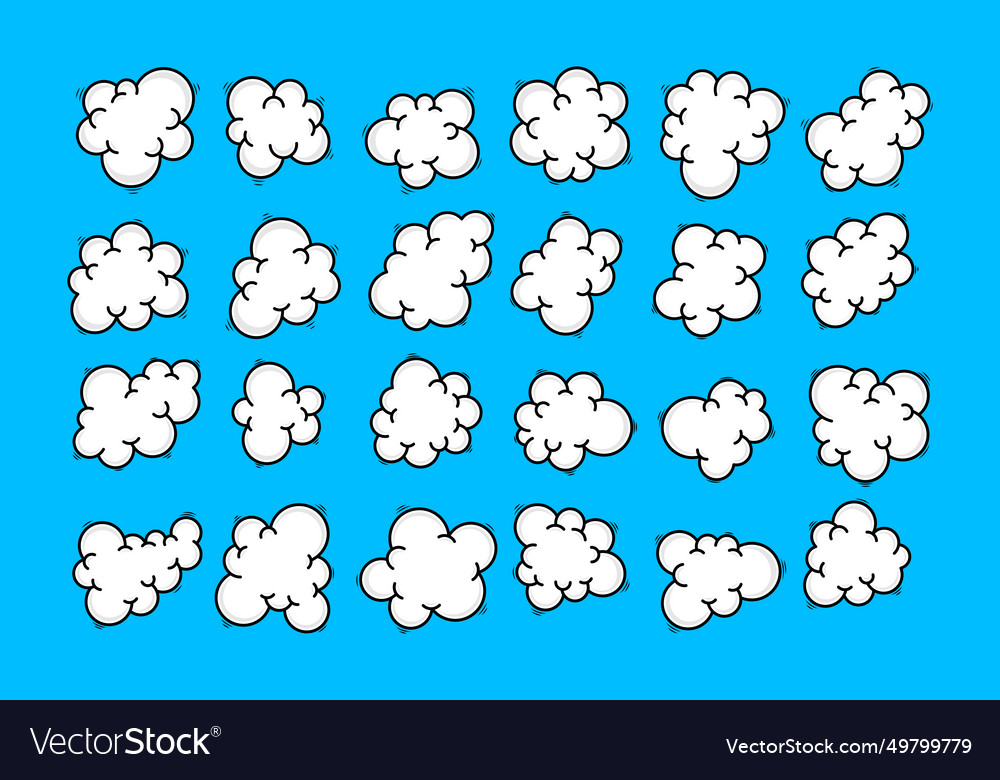 Cloud shape collection with thin line