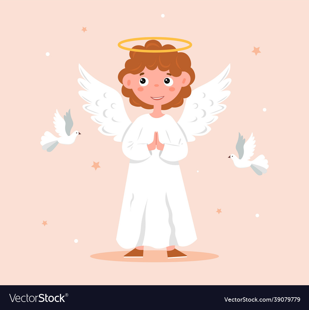 Cute cartoon christmas angel