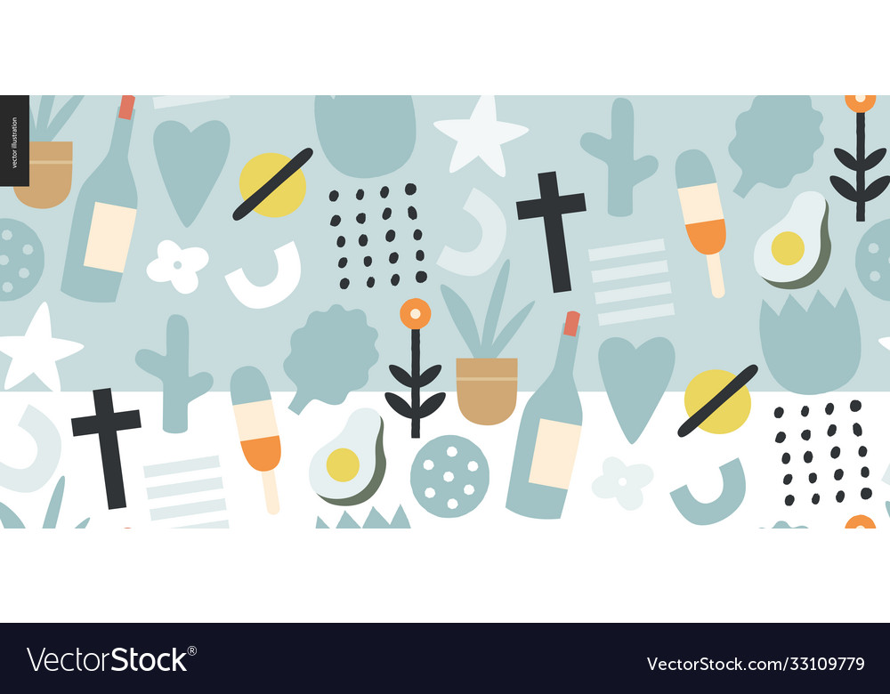 Decorative primitive pattern vector image Decorative primitive pattern