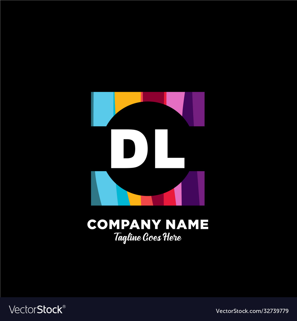 Dl initial logo with colorful template