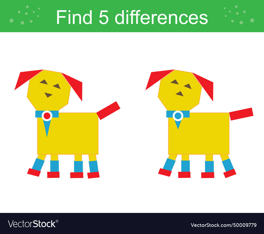 Find 5 differences logic puzzle game for kids
