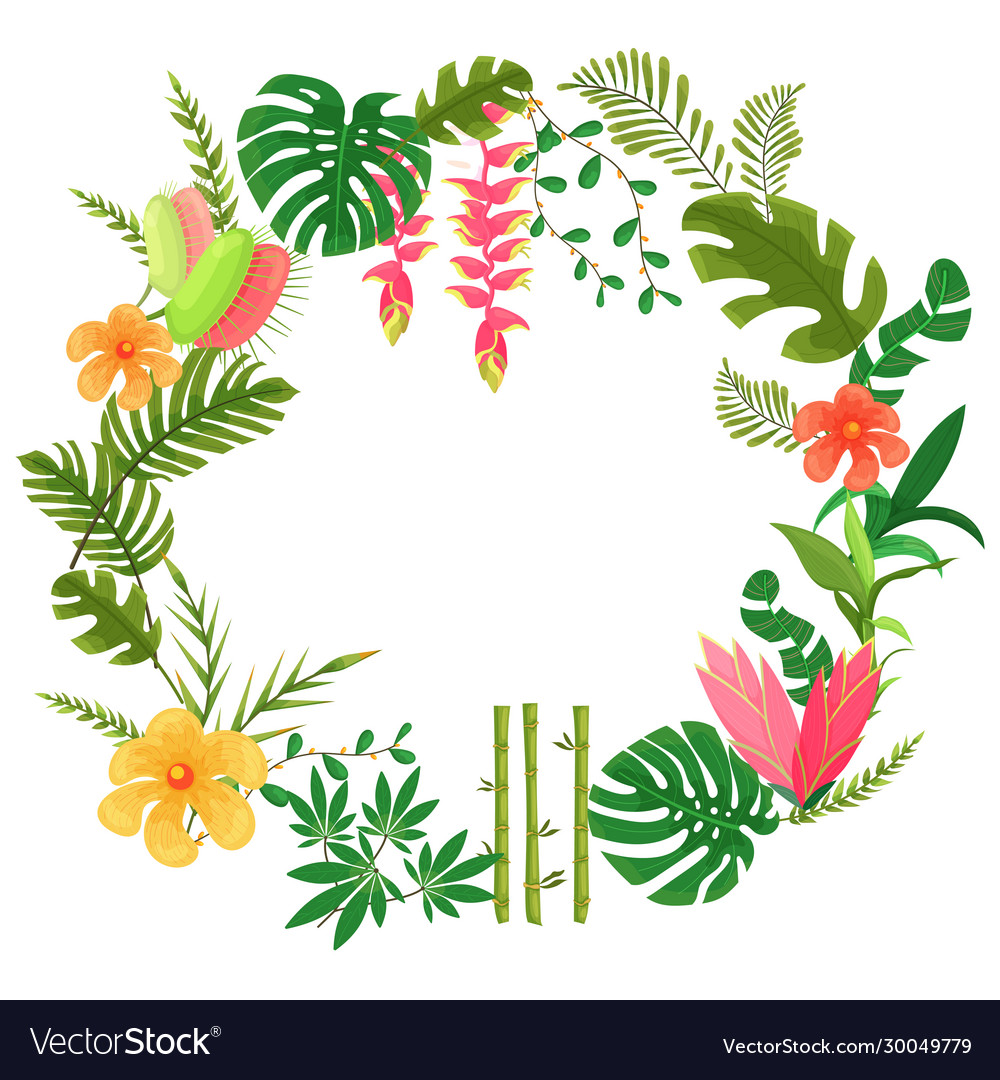 Floral wreath design template