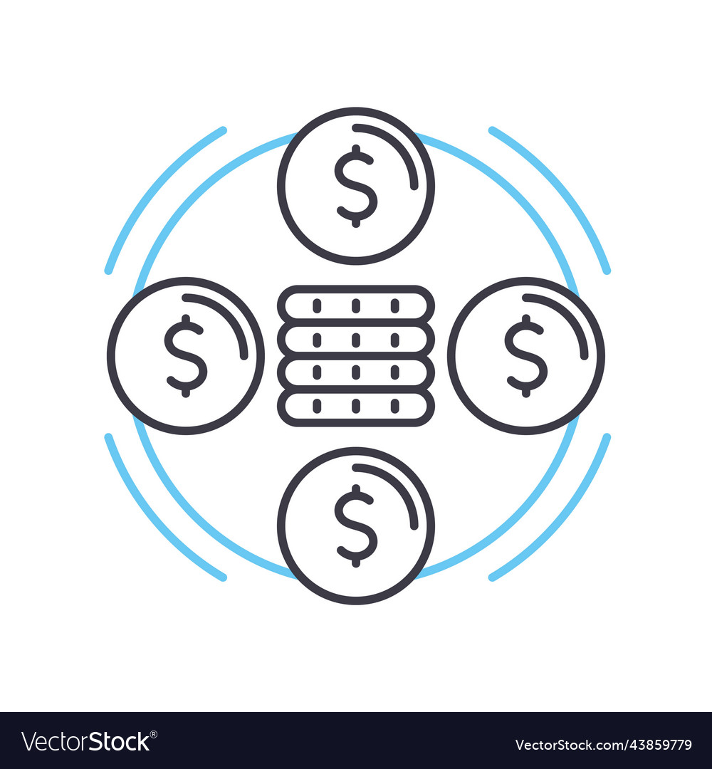 Funding platform line icon outline symbol Vector Image