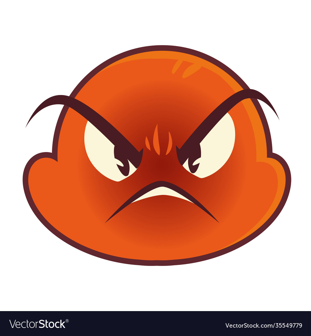 Funny emoji emoticon angry face expression social Vector Image