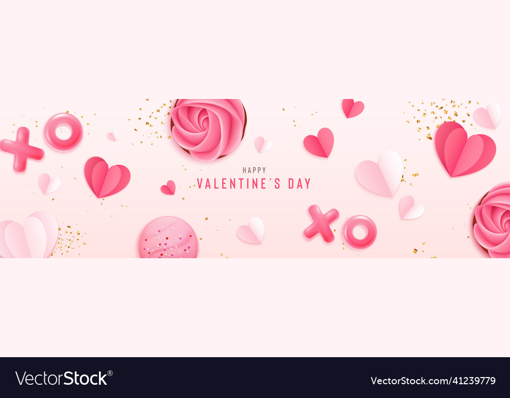 Happy Valentines Day Poster Holiday Royalty Free Vector