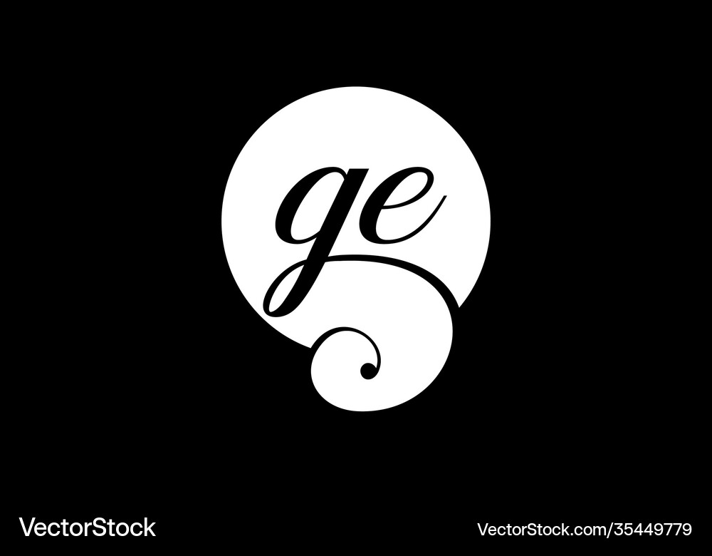 Initial monogram letter g e logo design template Vector Image