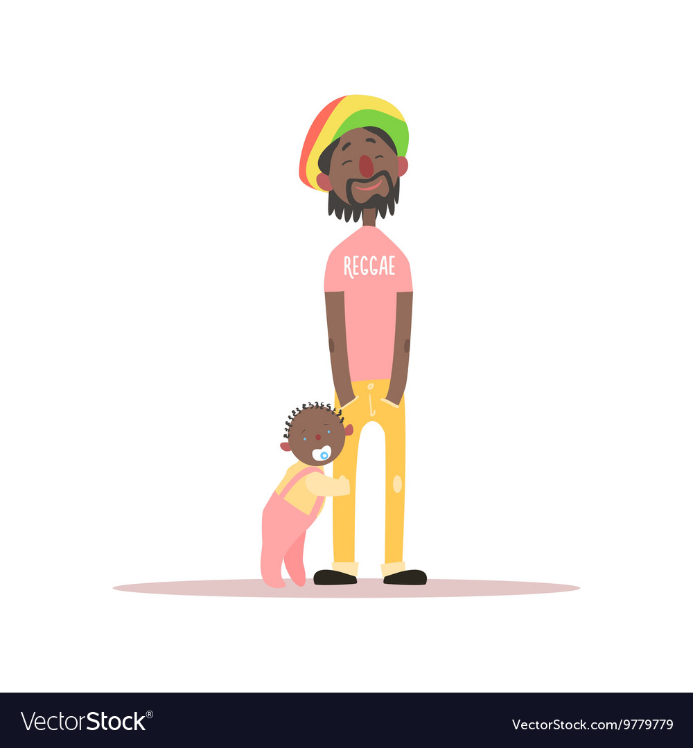 jamaican-father-and-baby-royalty-free-vector-image