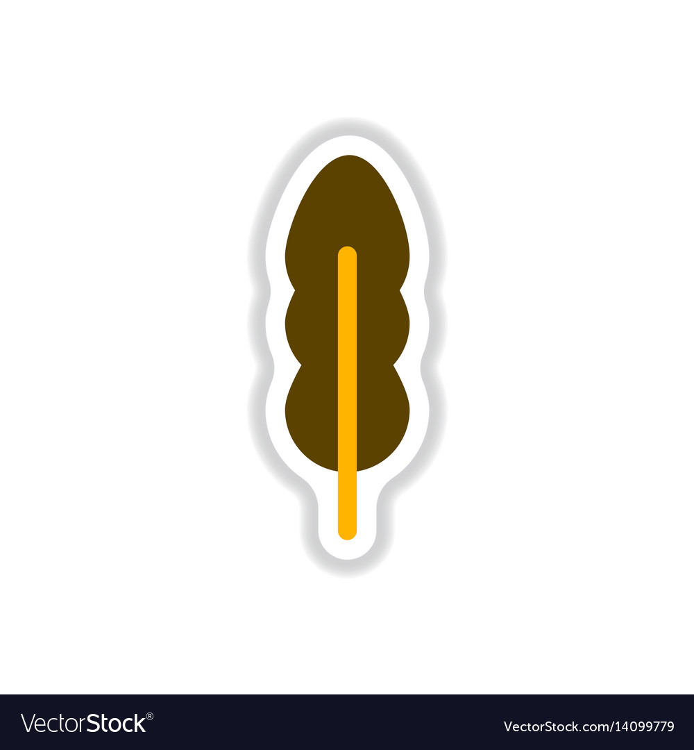 Label with leaf shadow icon design