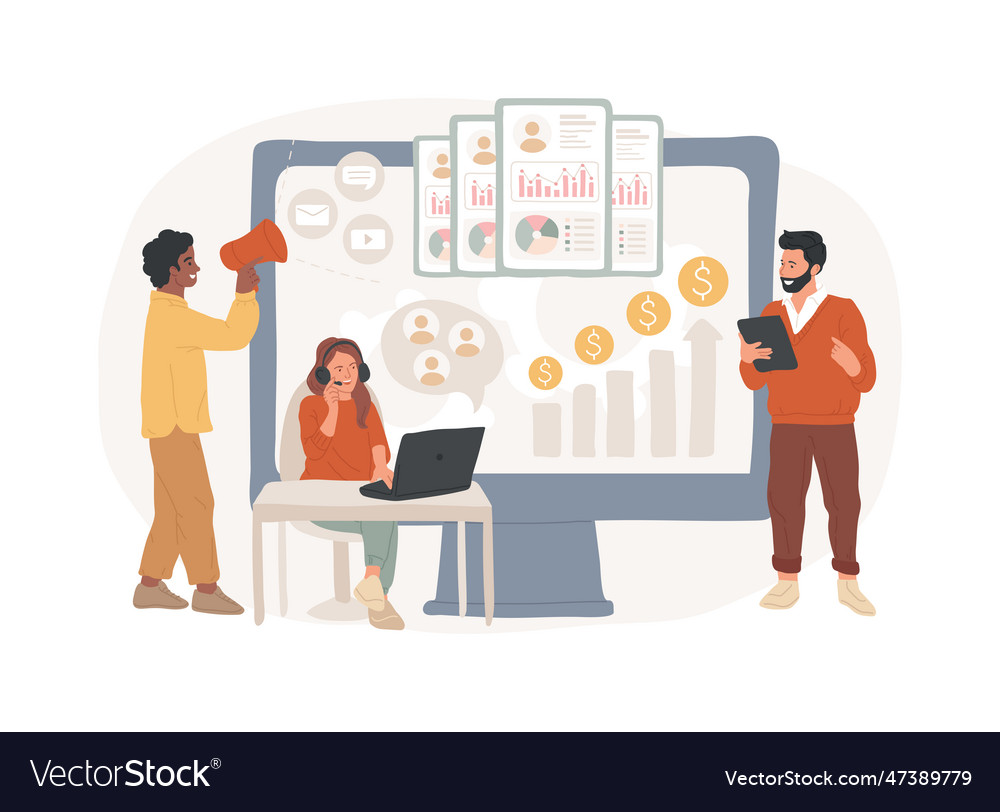 Marketing automation system isolated concept Vector Image