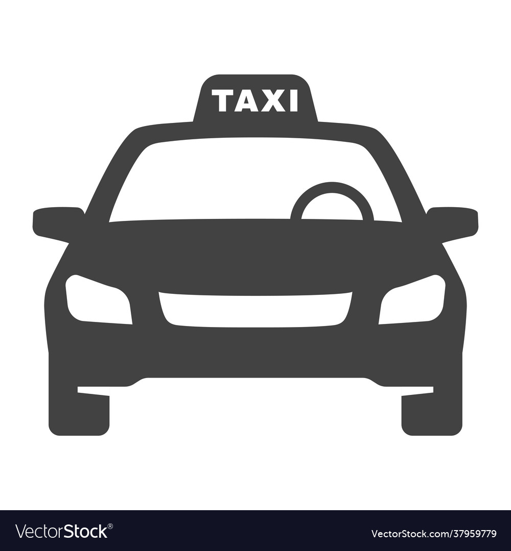 Monochrome simple taxi icon Royalty Free Vector Image