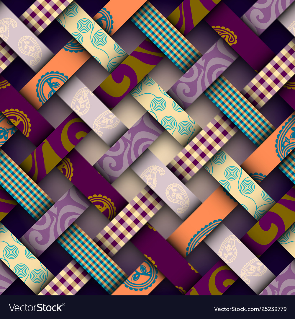 Patchwork textile pattern seamless quilting