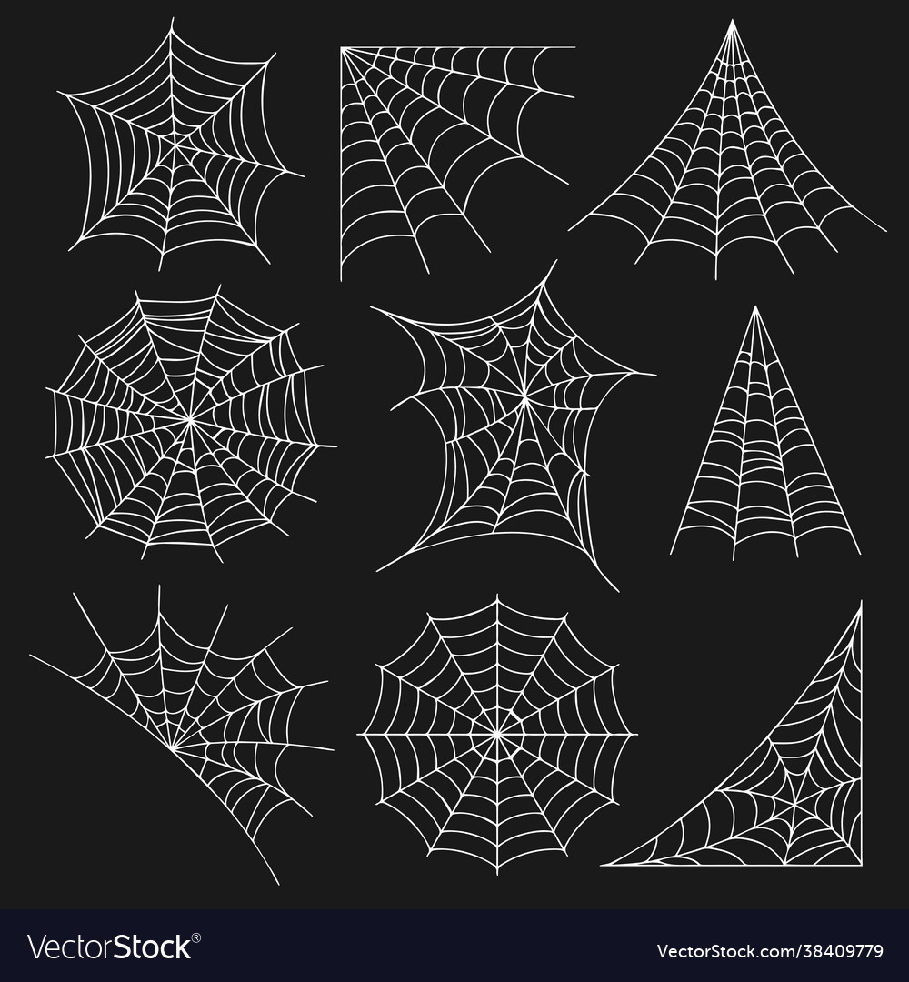 Spiderweb set Royalty Free Vector Image - VectorStock