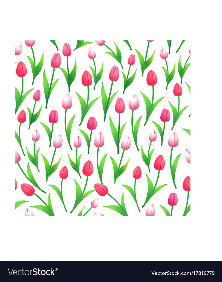 Spring tulips seamless pattern