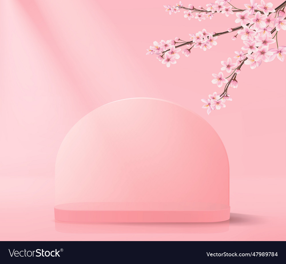 Abstract 3d background with empty podium in pink Vector Image Abstract 3d background with empty podium in pink