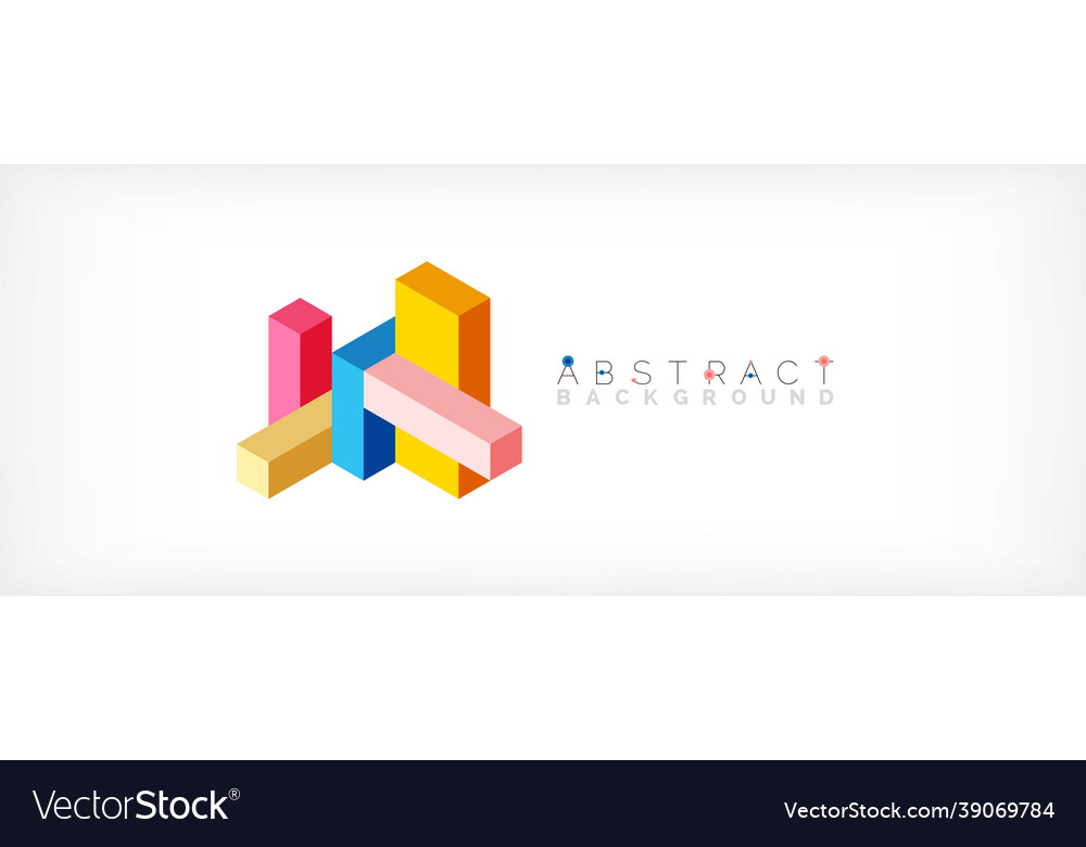 Abstract background 3d cubes cubic elements vector image Abstract background 3d cubes cubic elements