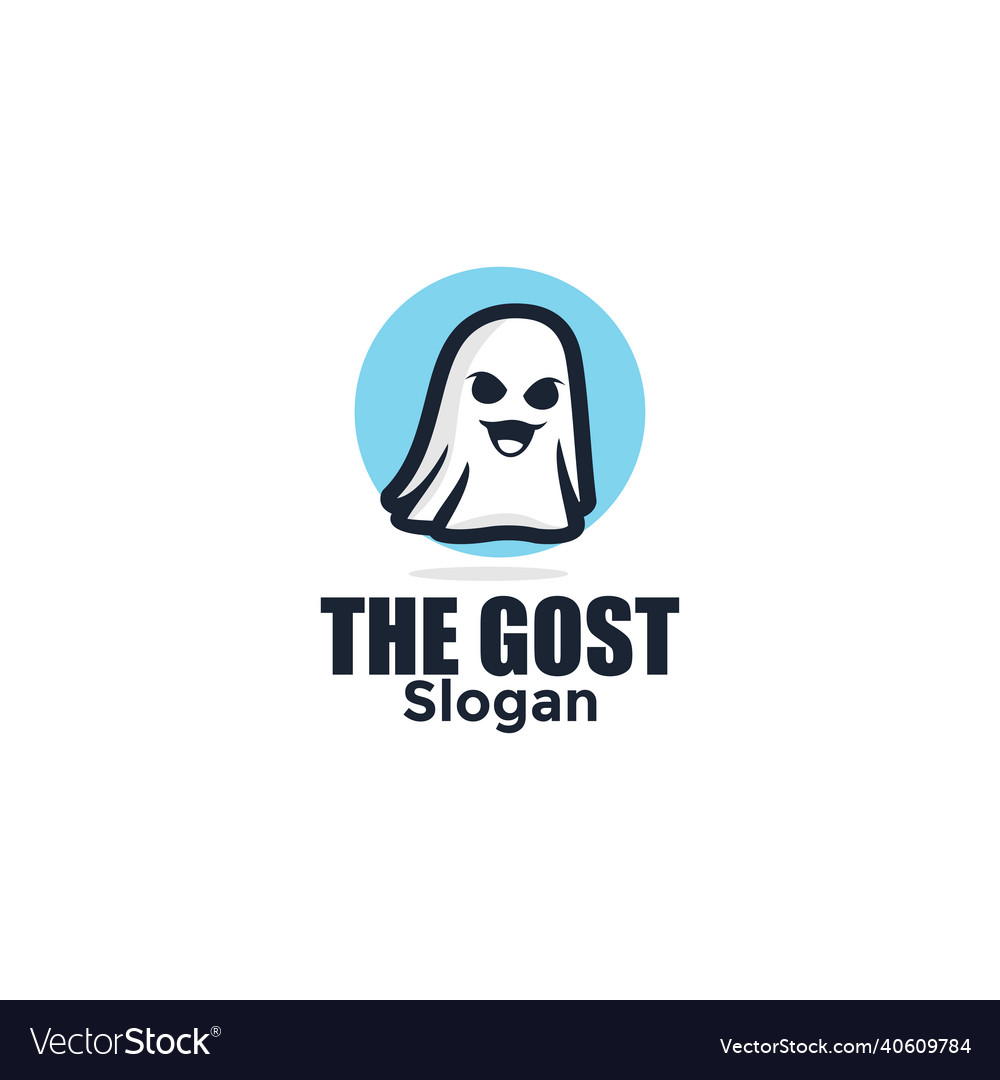 Cute Cartoon Ghost Mascot Logo