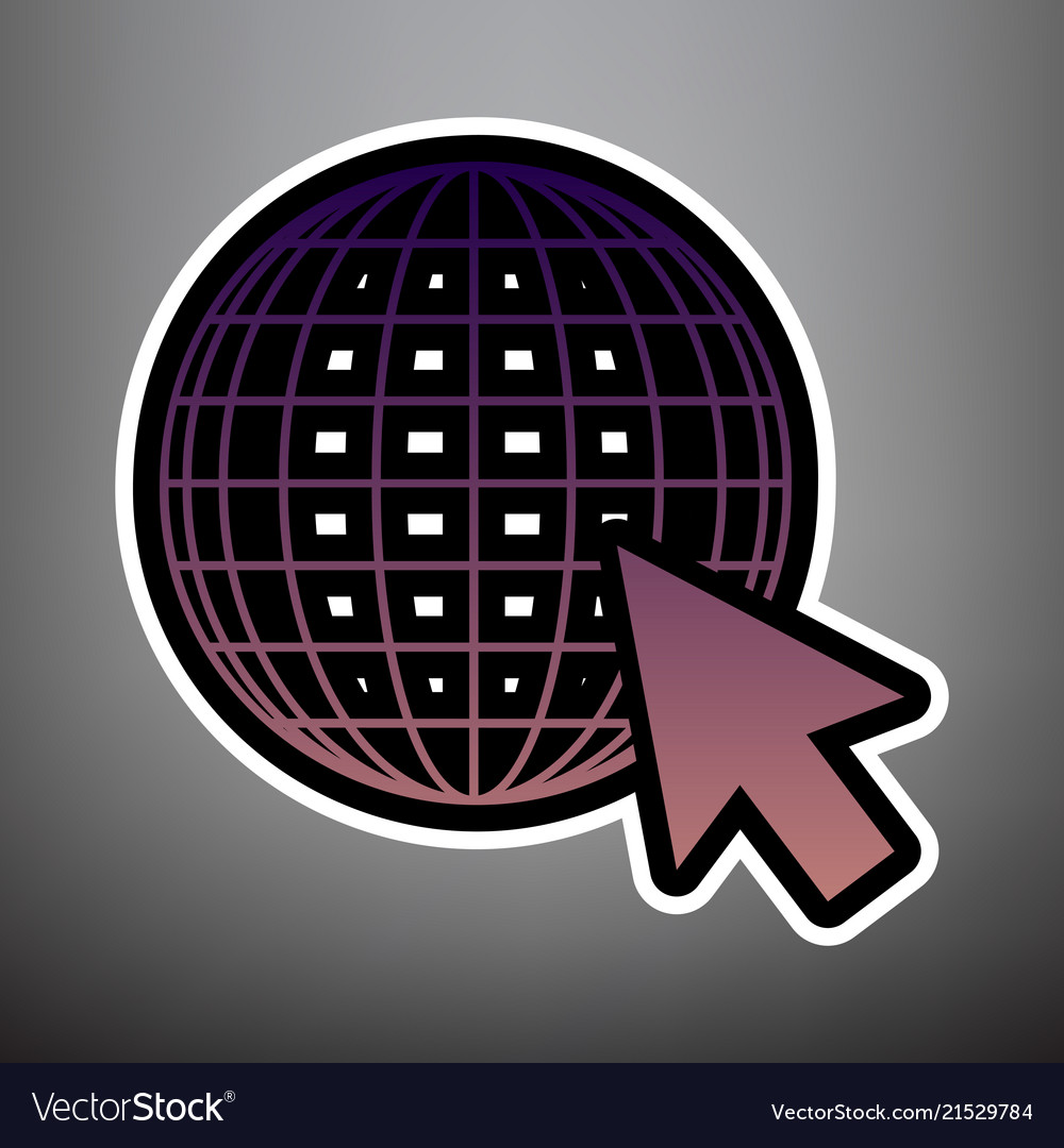 Earth globe with cursor violet gradient