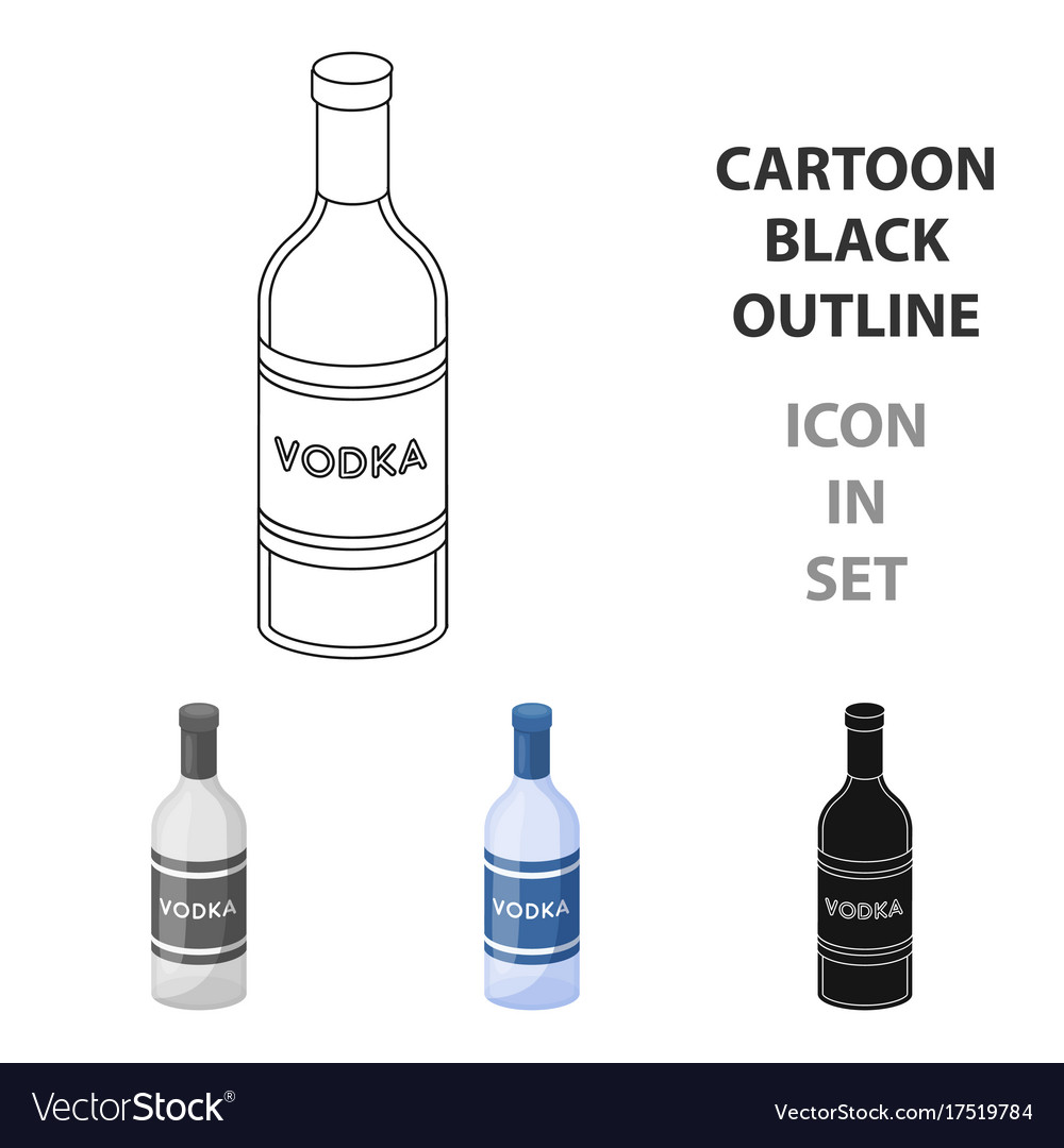 Glasflasche Wodka Ikone im Cartoon-Stil