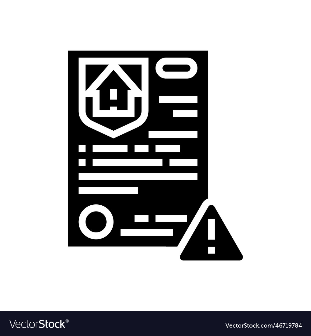 House earthquake accident insurance glyph icon