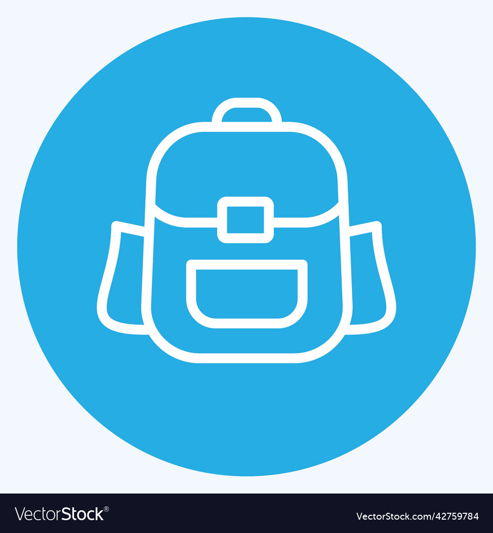 Icon backpack suitable for education symbol blue