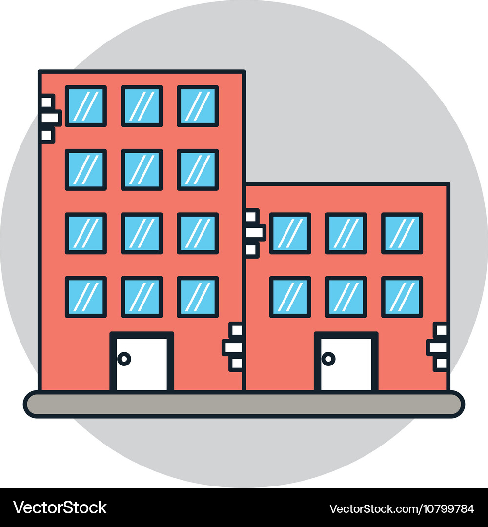 Isolated building with windows design Royalty Free Vector