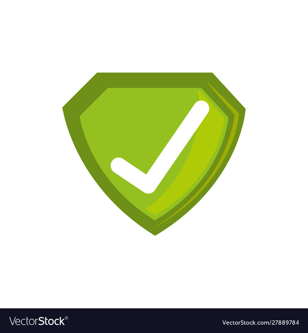 Isolated check mark shield icon flat design