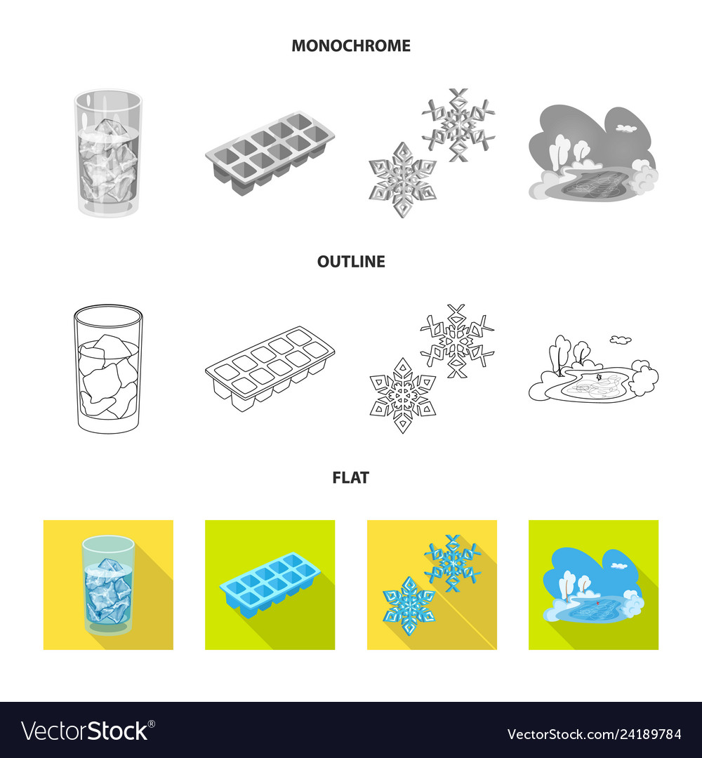 Isolated object of texture and frozen sign set vector image Isolated object of texture and frozen sign set