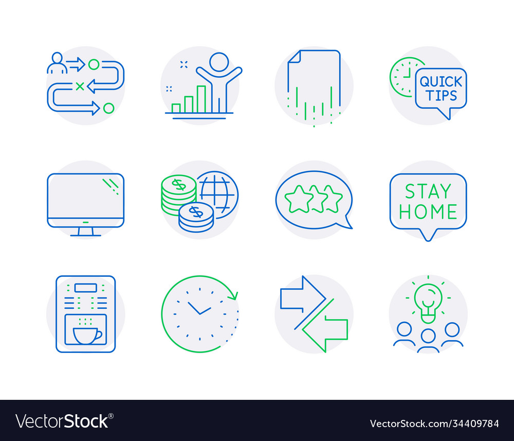 Line icons set included icon as recovery file vector image Line icons set included icon as recovery file