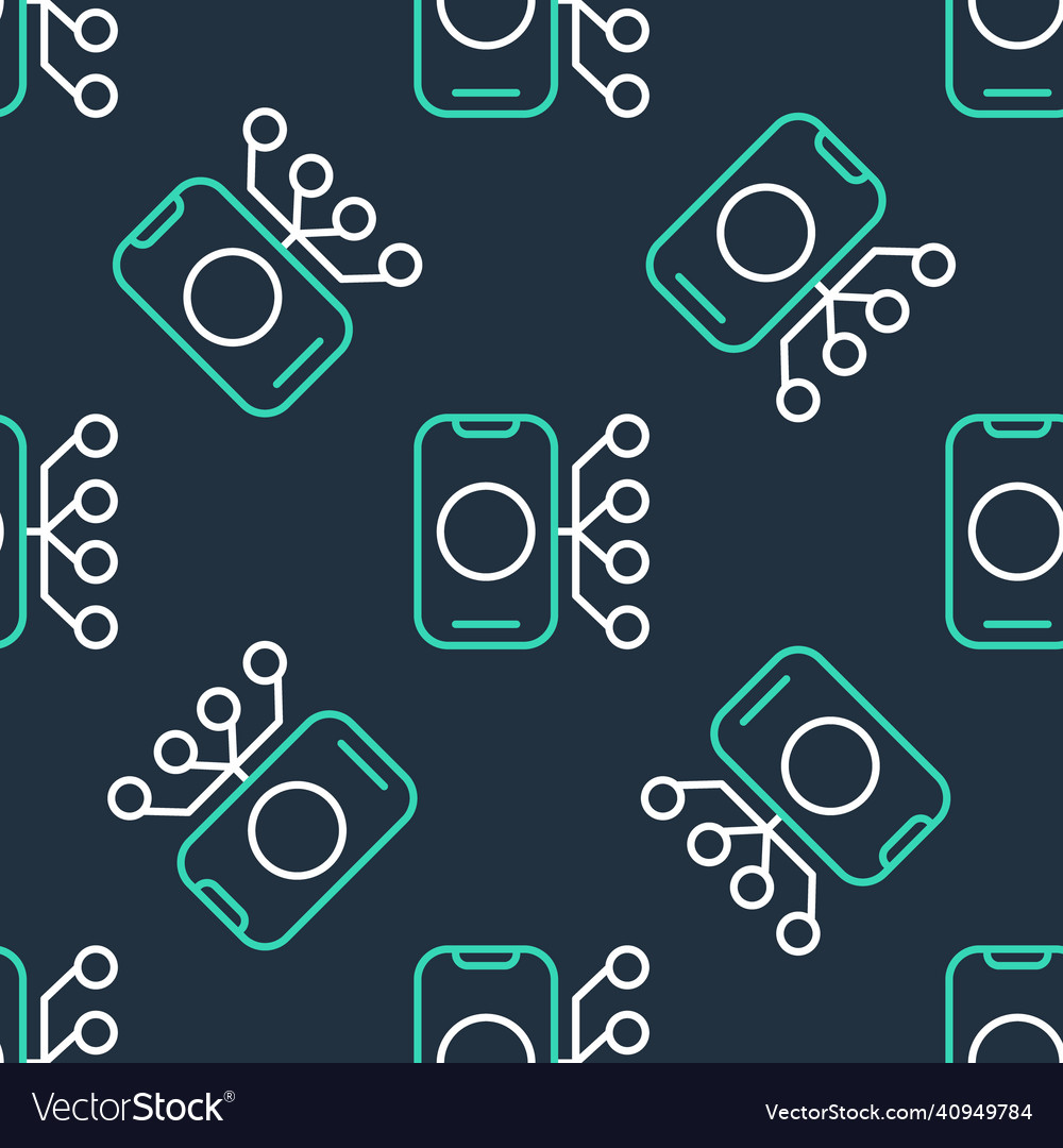 Line neural network icon isolated seamless pattern Vector Image Line neural network icon isolated seamless pattern